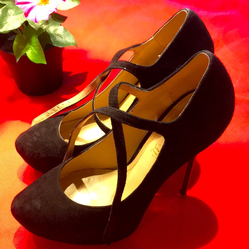 Aldo Gabay Black Suede Platform Stilletos